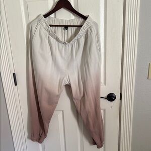 Wild Fable White and Brown Track Pants with Elastic Waistband